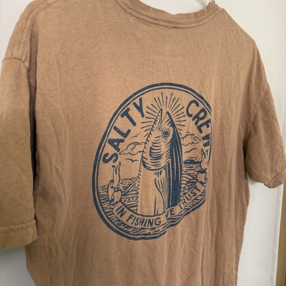 Salty Crew Men's XL Beige Fishing Short Sleeve Tee T-Shirt Top - Picture 4 of 7